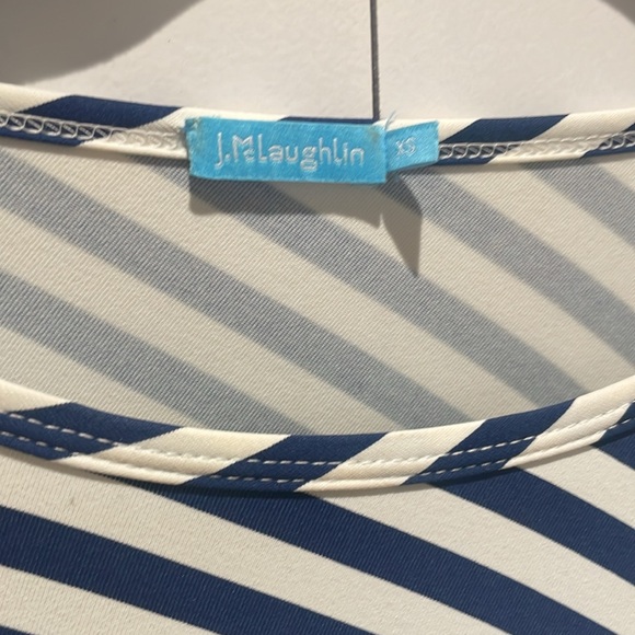 J. McLaughlin Elora Dress XS | Navy White Stripe | Catalina Cloth | $218 Retail - Picture 7 of 9